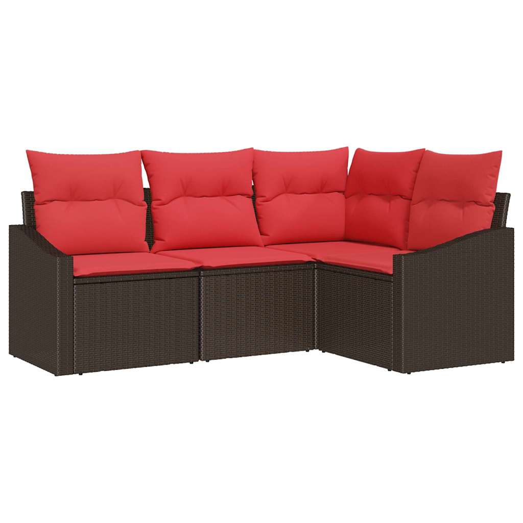 Ensemble de Canapés 4 pc Marron polyrotin