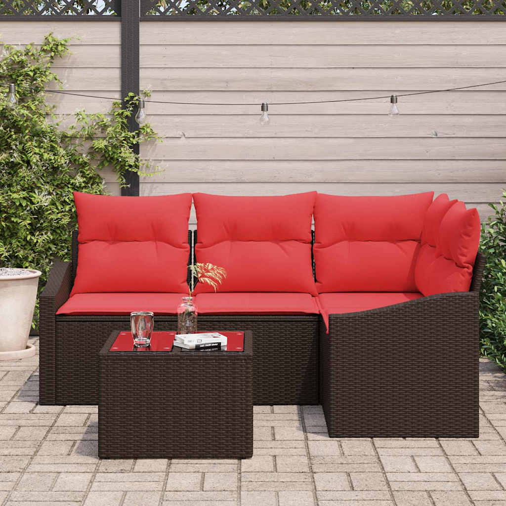 Ensemble de Canapés 5 pc Marron polyrotin