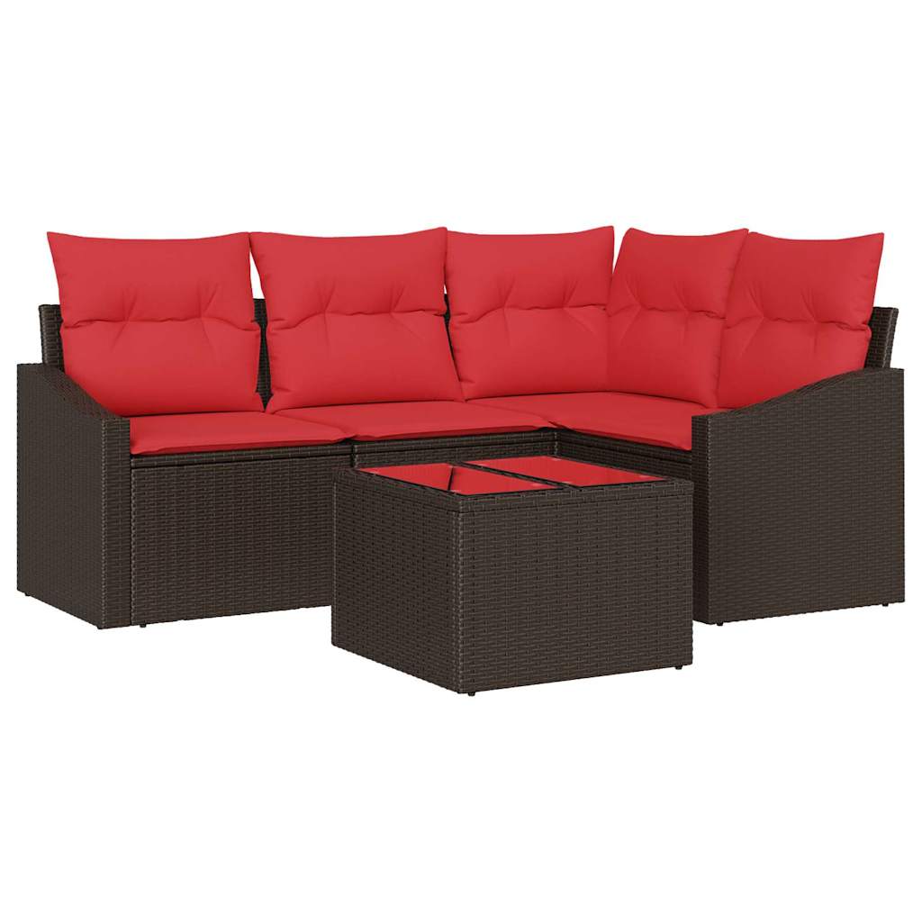 Ensemble de Canapés 5 pc Marron polyrotin
