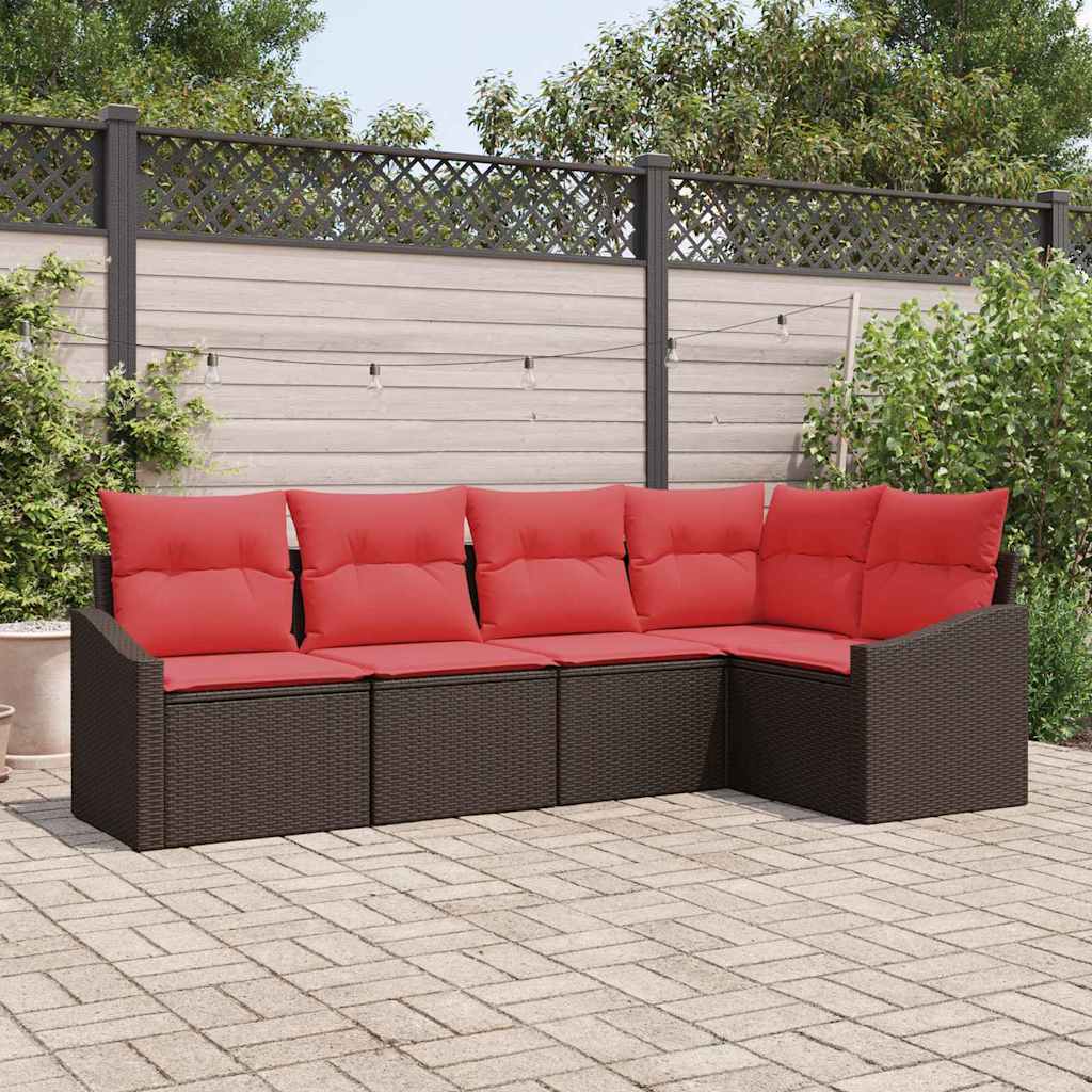 Ensemble de Canapés 5 pc Marron polyrotin