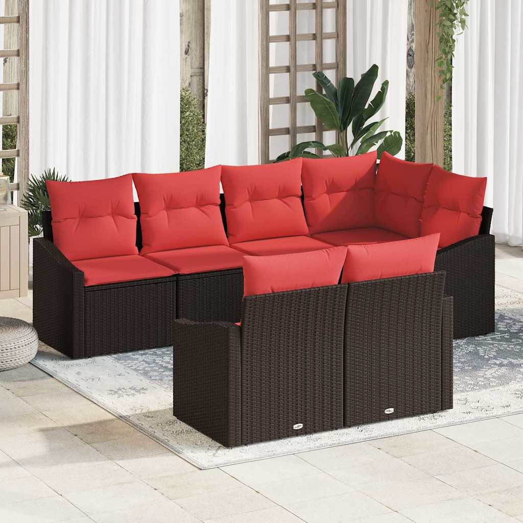 Ensemble de Canapés 7 pc Marron polyrotin