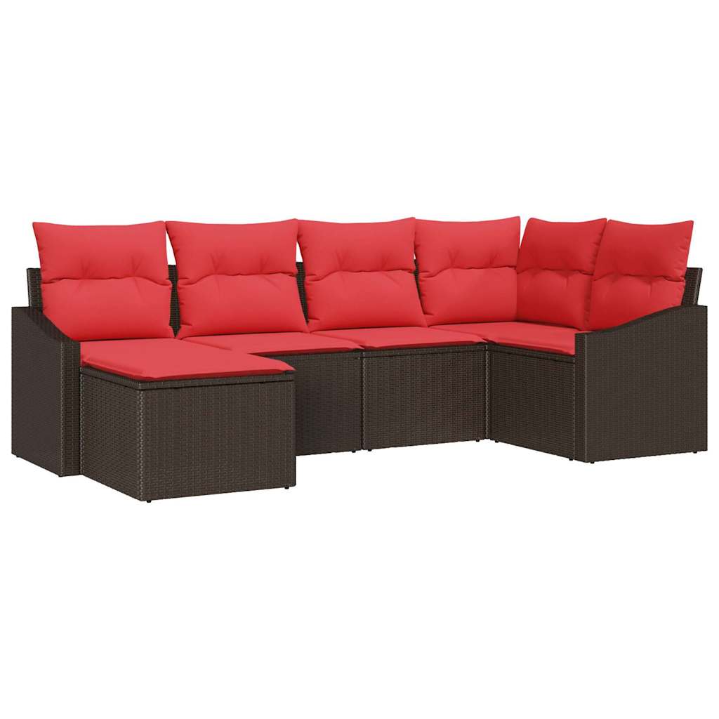Ensemble de Canapés 6 pc Marron polyrotin