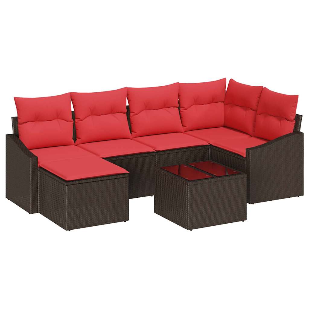 Ensemble de Canapés 7 pc Marron polyrotin