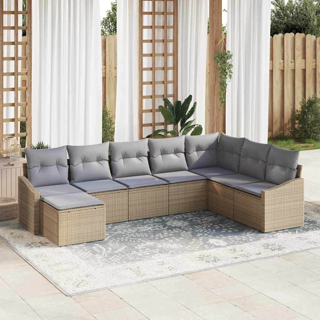 Ensemble de Canapés 8 pc Beige polyrotin