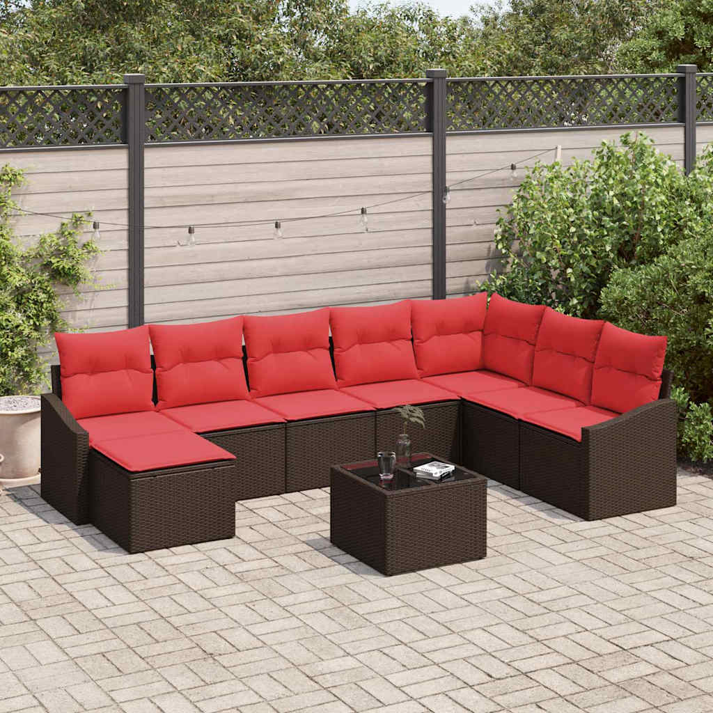 Ensemble de Canapés 9 pc Marron polyrotin