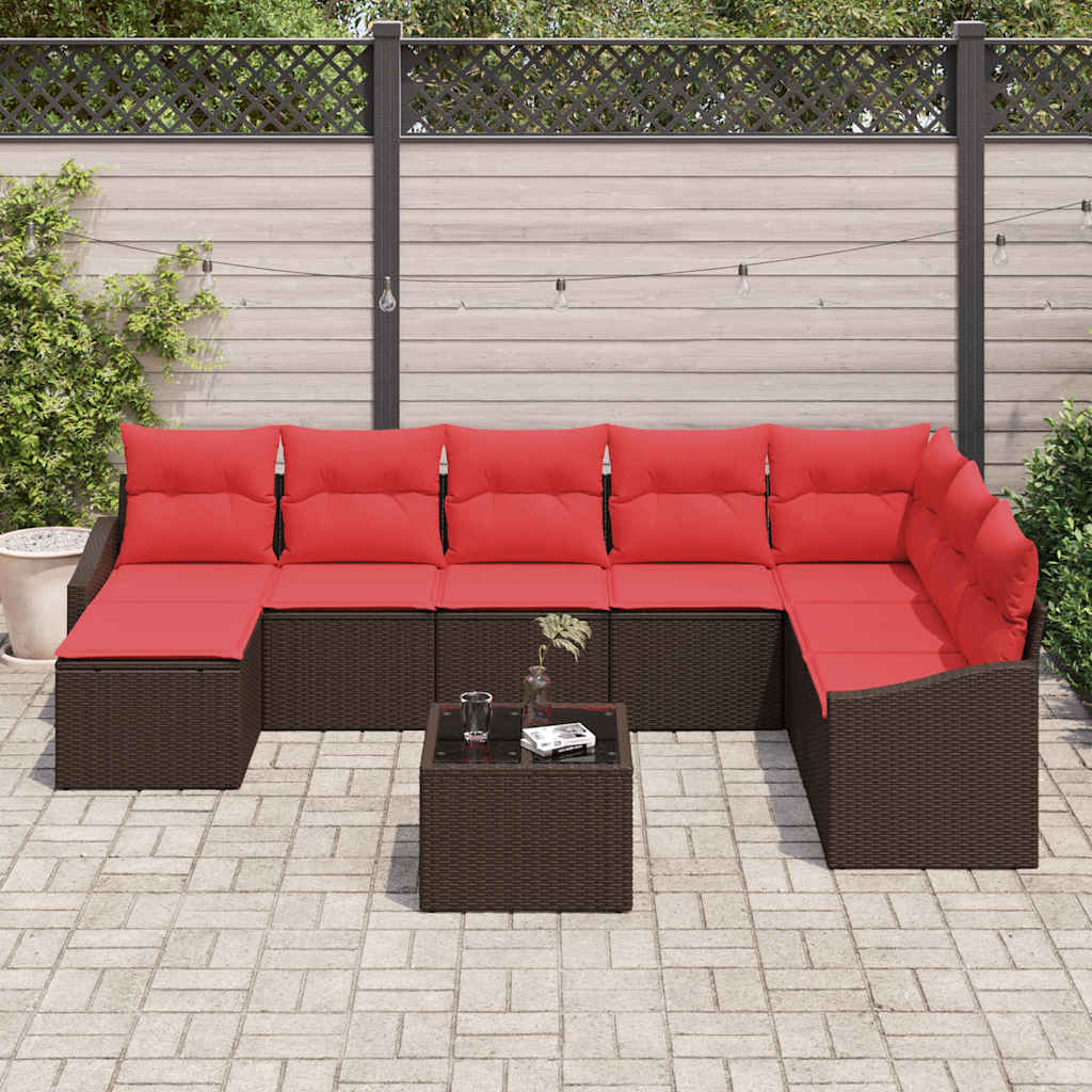 Ensemble de Canapés 9 pc Marron polyrotin