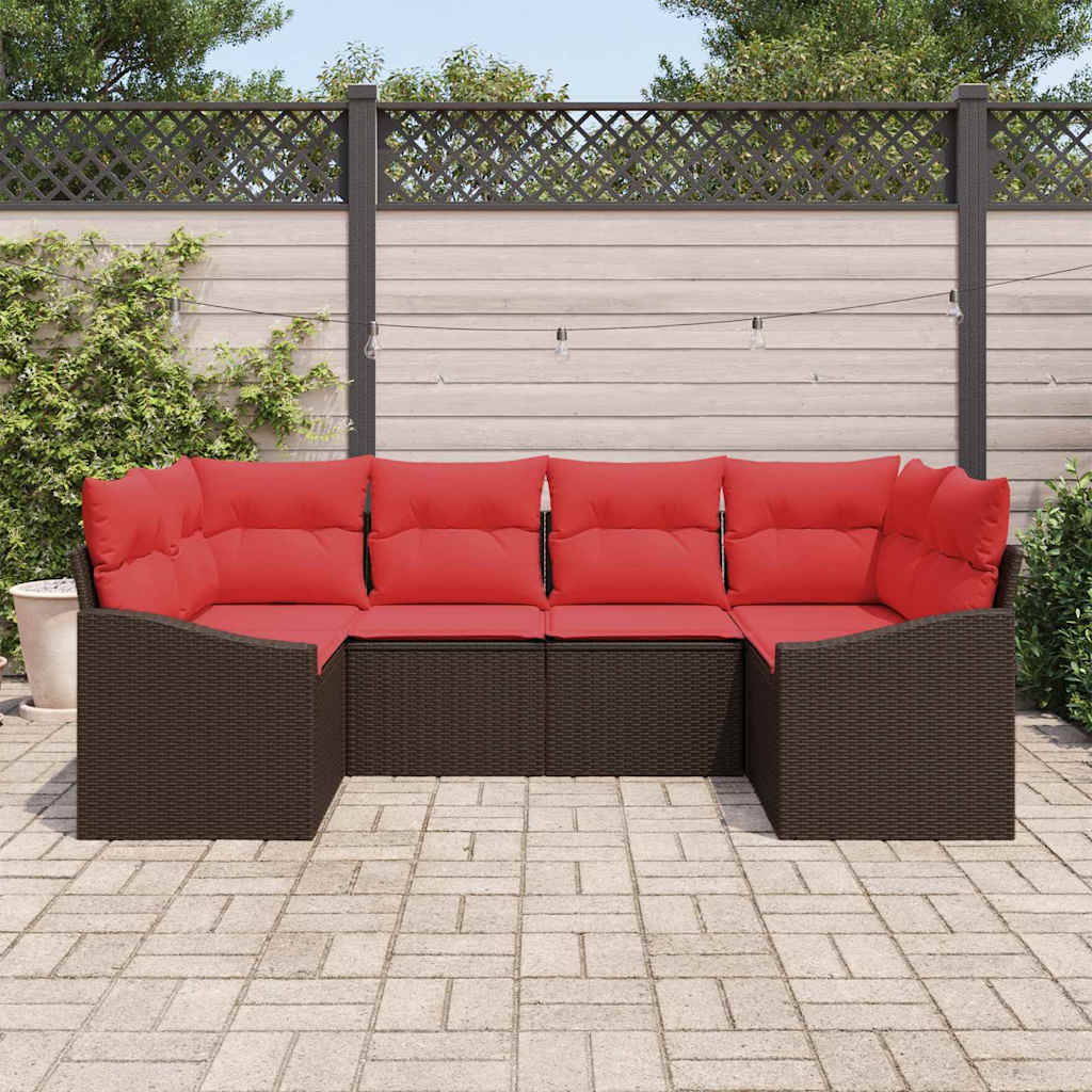 Ensemble de Canapés 6 pc Marron polyrotin