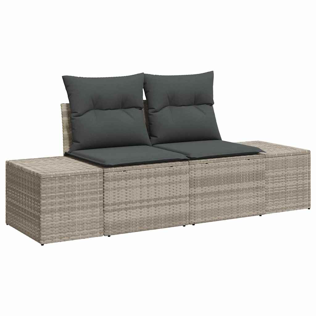 Ensemble de canapé de jardin 4 pcs Gris clair polyrotin