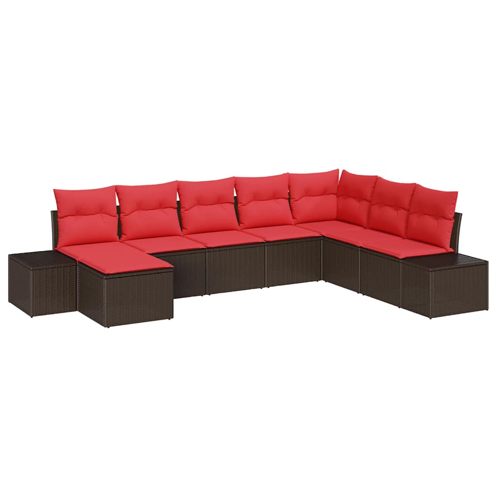 Ensemble de canapé de jardin 8 pcs Marron polyrotin - XIOS