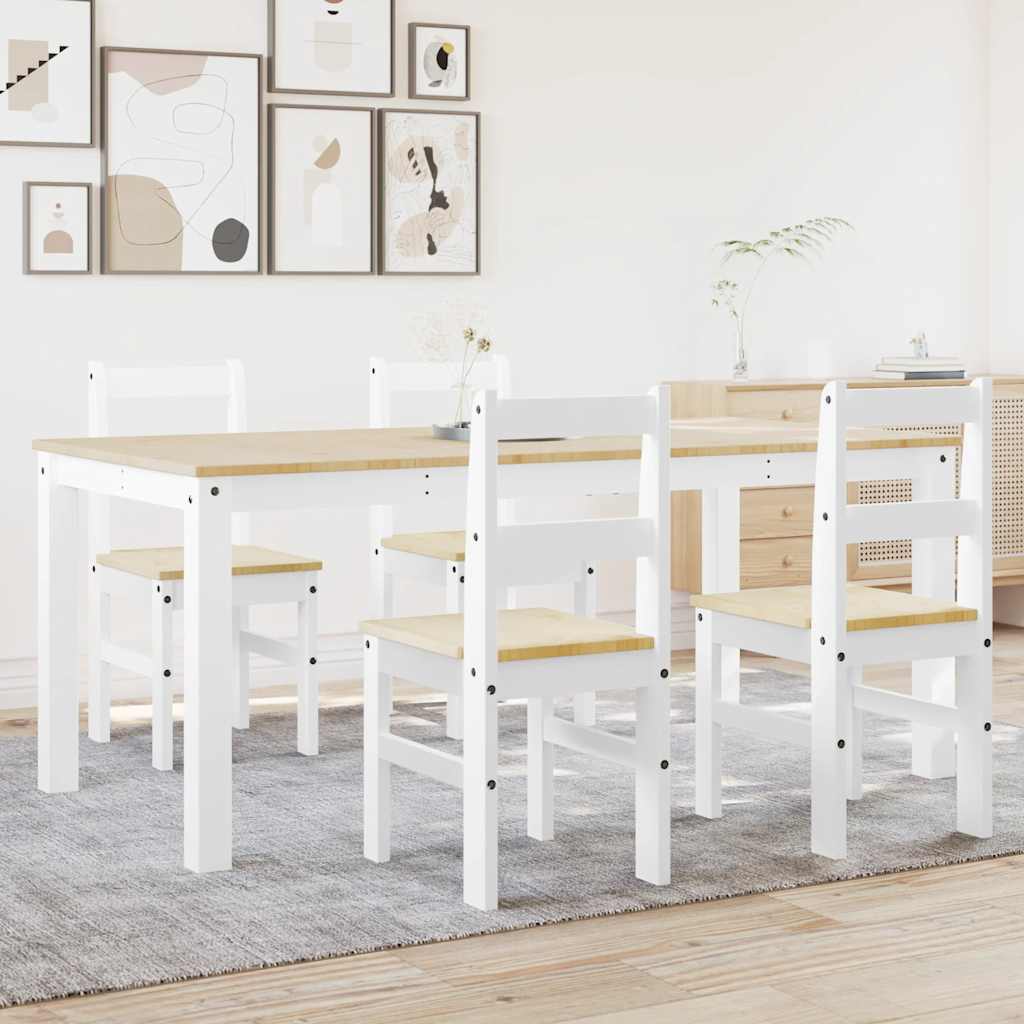 Ensemble à manger Panama 5 pcs blanc bois de pin massif - XIOS