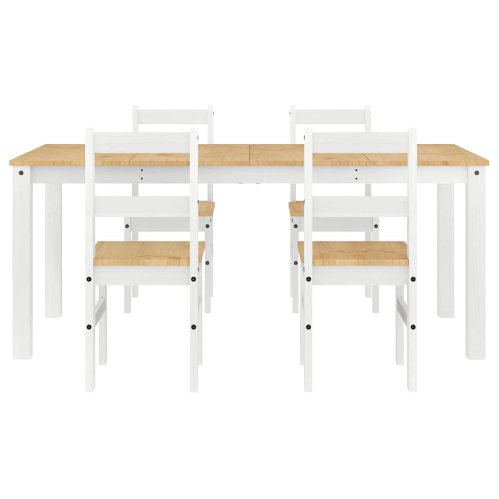 Ensemble à manger Panama 5 pcs blanc bois de pin massif - XIOS
