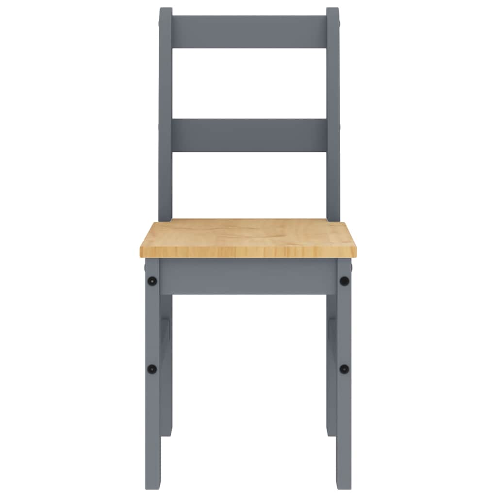 Ensemble à manger Panama 7 pcs gris bois de pin massif