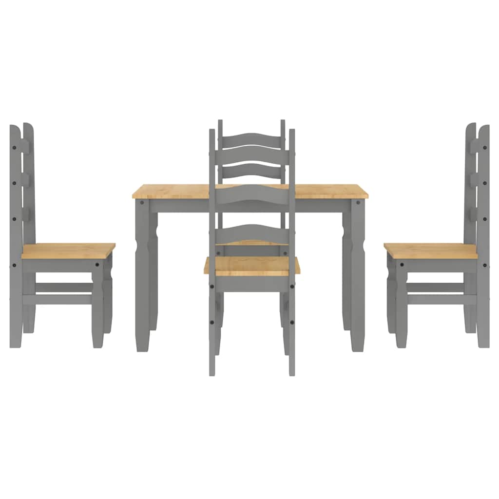 Ensemble à manger Panama 5 pcs gris bois de pin massif - XIOS
