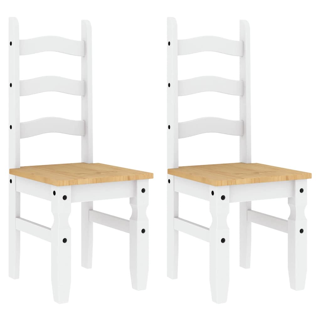 Ensemble à manger Panama 3 pcs blanc bois de pin massif