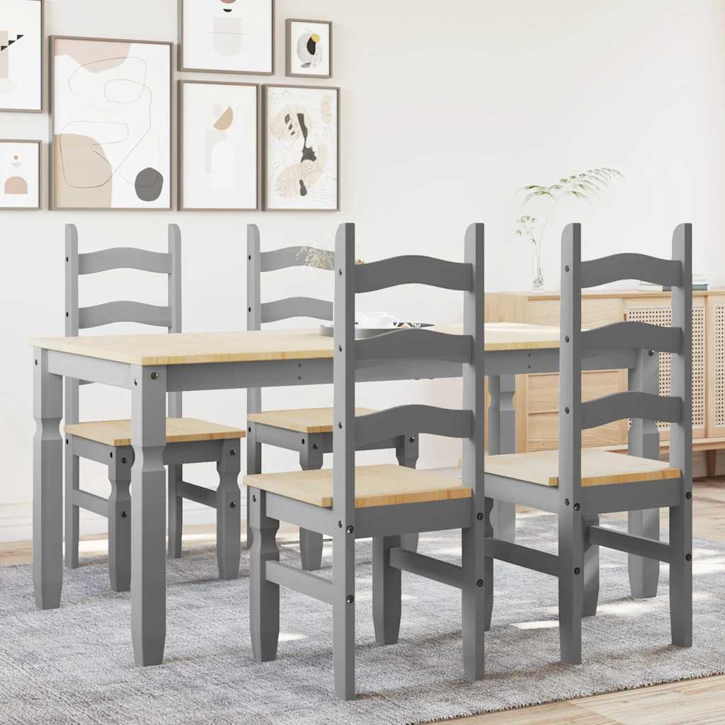 Ensemble à manger Panama 5 pcs gris bois de pin massif - XIOS