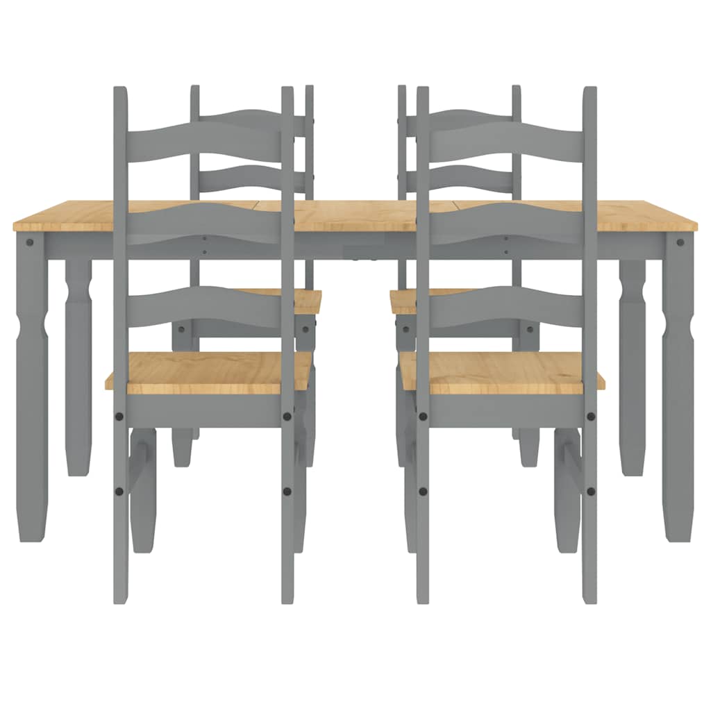 Ensemble à manger Panama 5 pcs gris bois de pin massif - XIOS