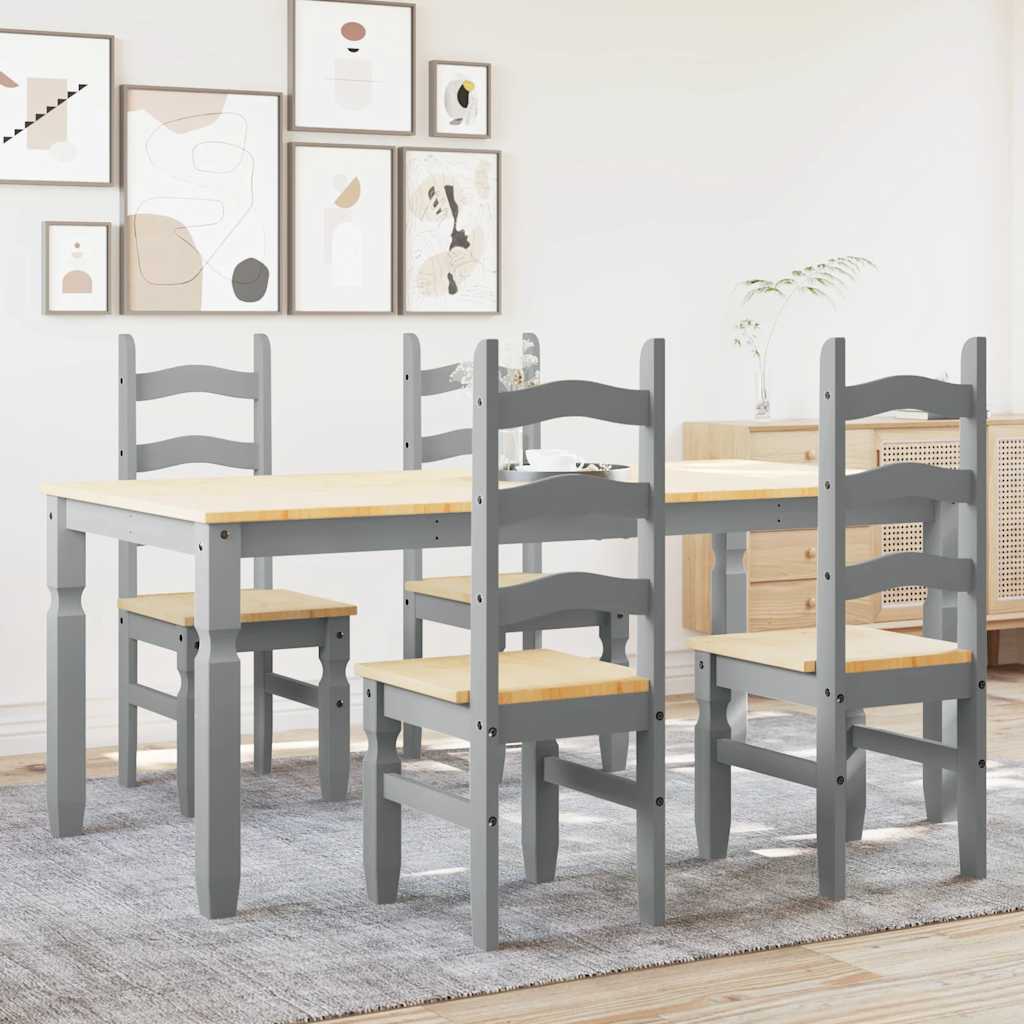 Ensemble à manger Panama 5 pcs gris bois de pin massif - XIOS
