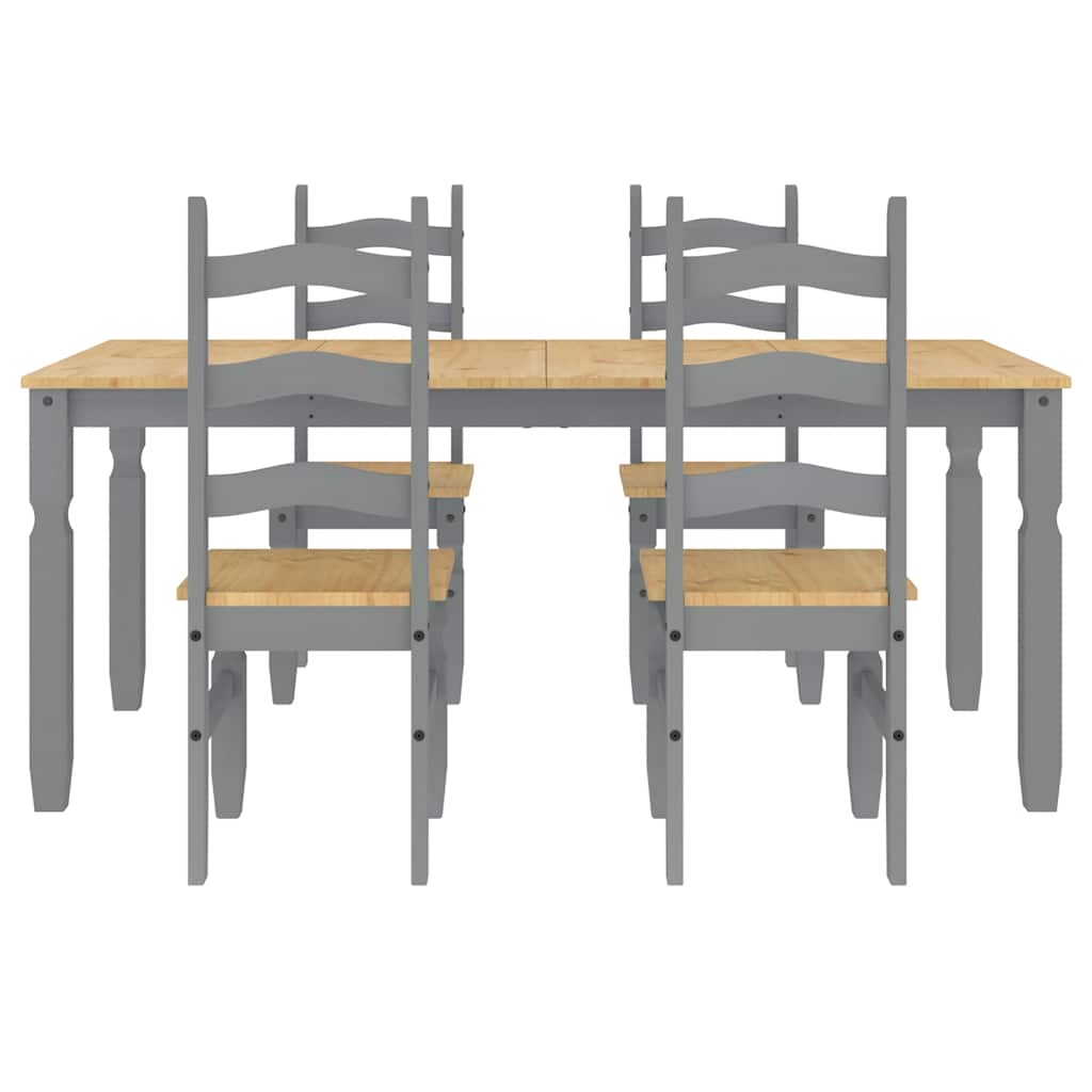Ensemble à manger Panama 5 pcs gris bois de pin massif - XIOS