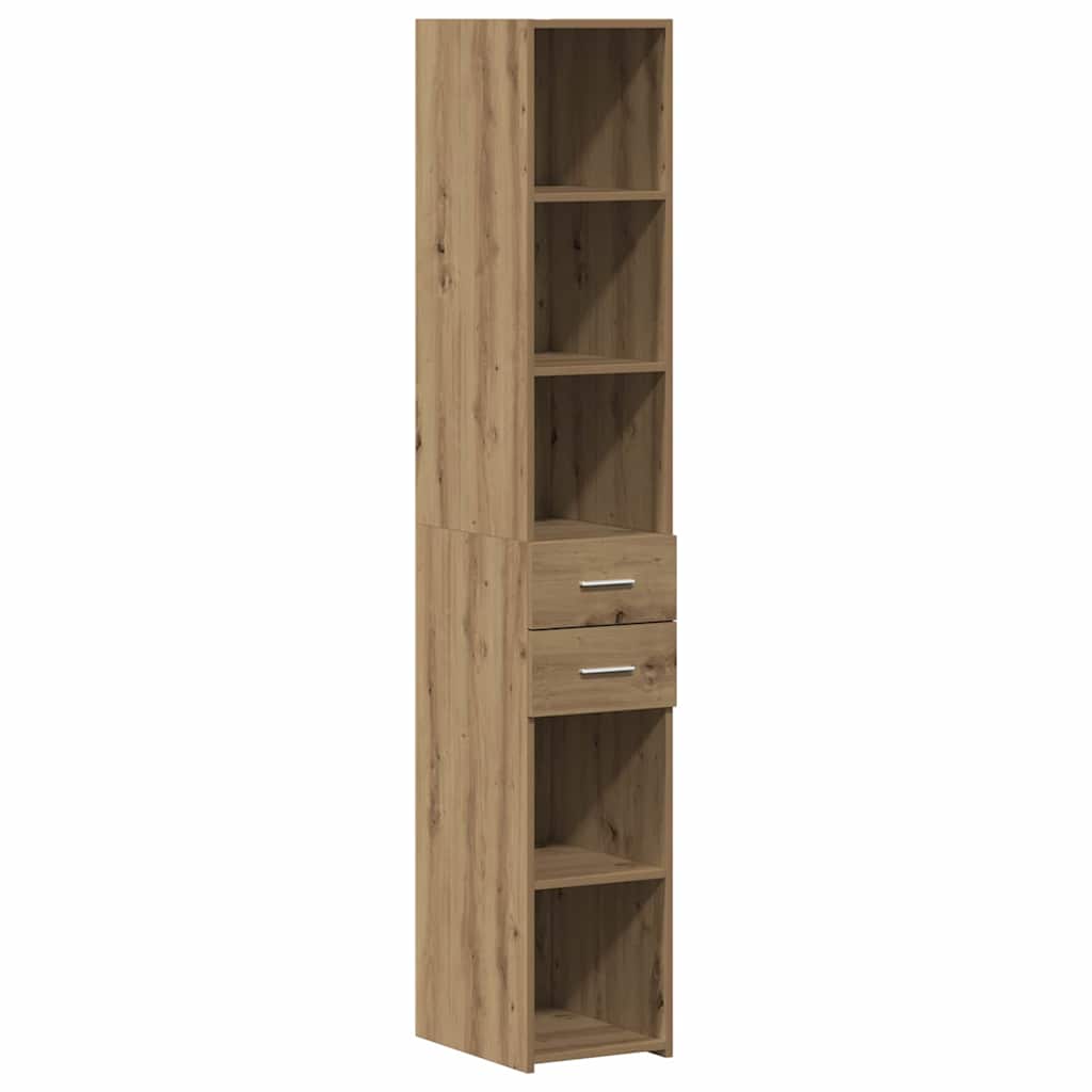 Haut Armoire avec tiroir chêne artisanal 30 x 42.5 x 185 cm - XIOS