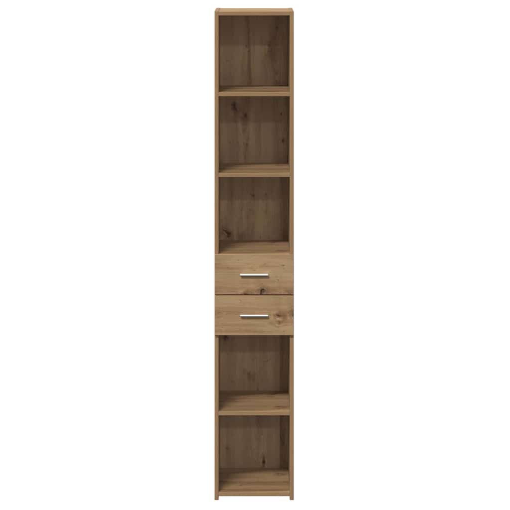 Haut Armoire avec tiroir chêne artisanal 30 x 42.5 x 185 cm - XIOS