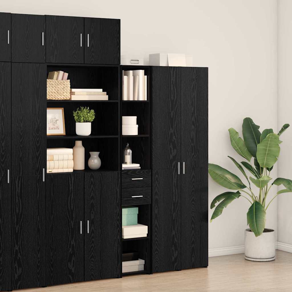 Haut Armoire Chêne noir 30 x 42.5 x 185 cm Bois d'ingénierie - XIOS