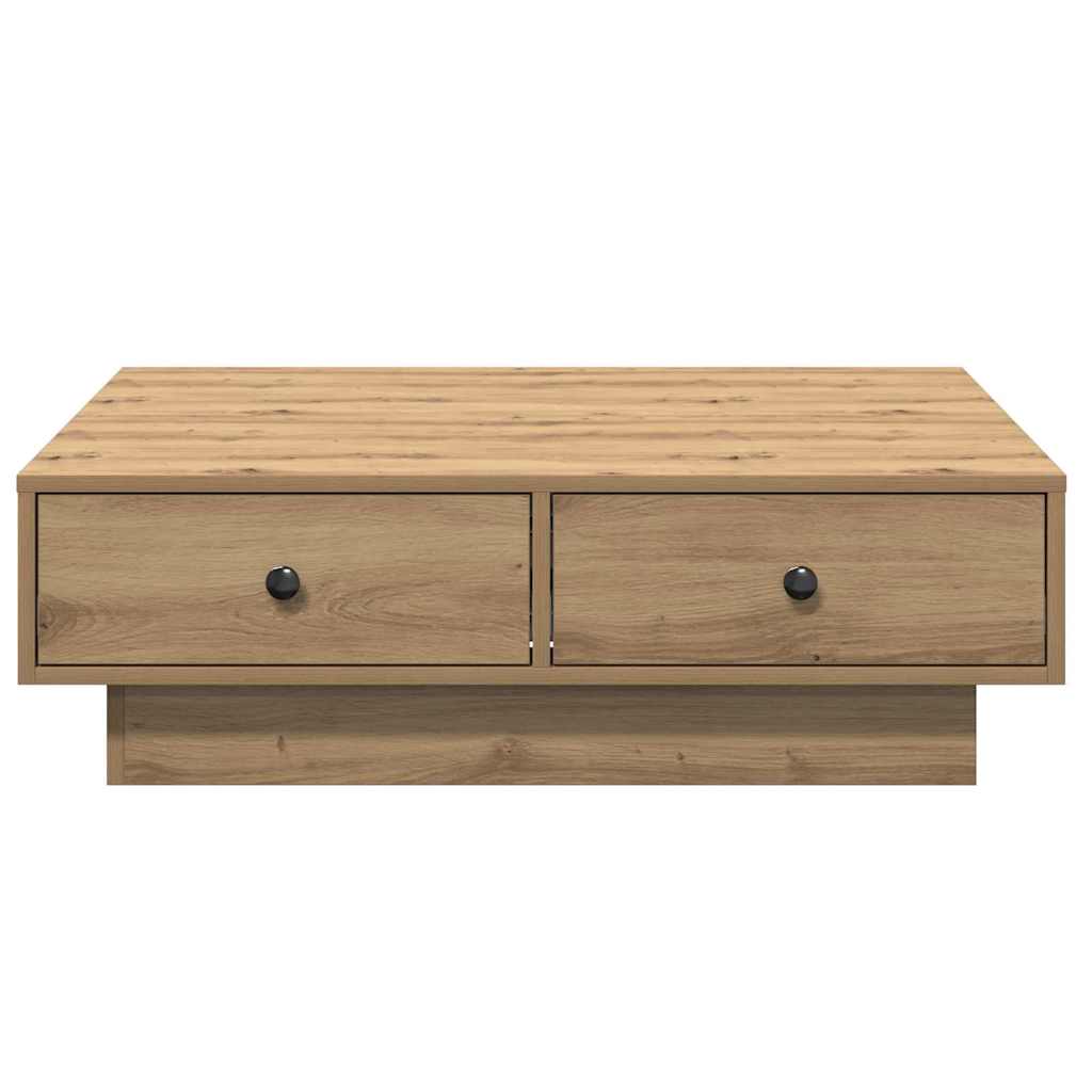 Table basse chêne artisanal 90 x 90 x 28 cm Bois d'ingénierie - XIOS