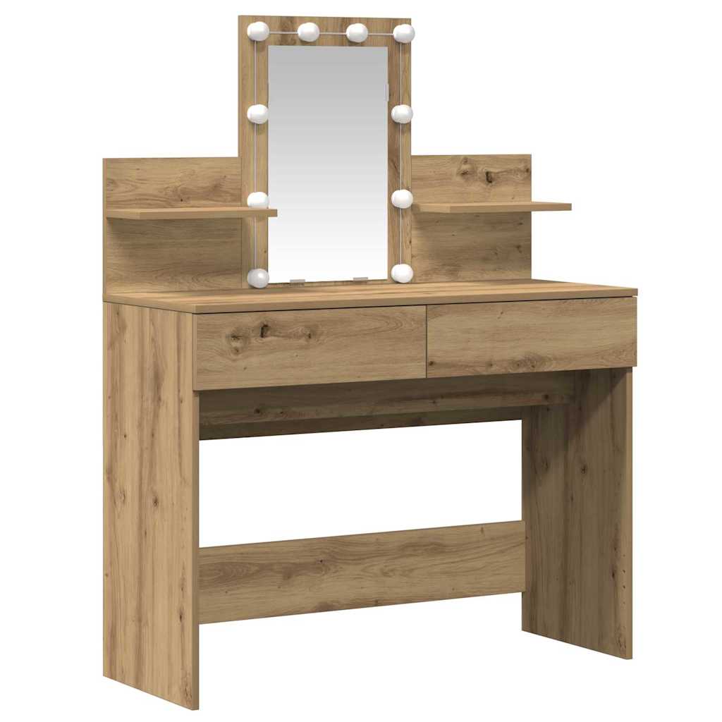 Table de Toilette avec tiroir Chêne artisanal 100 x 40 x 130 cm - XIOS