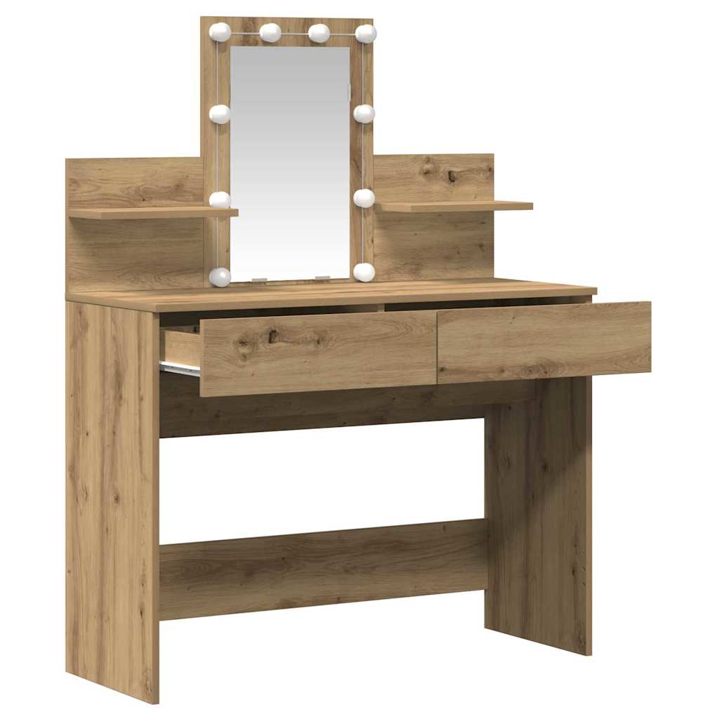 Table de Toilette avec tiroir Chêne artisanal 100 x 40 x 130 cm - XIOS