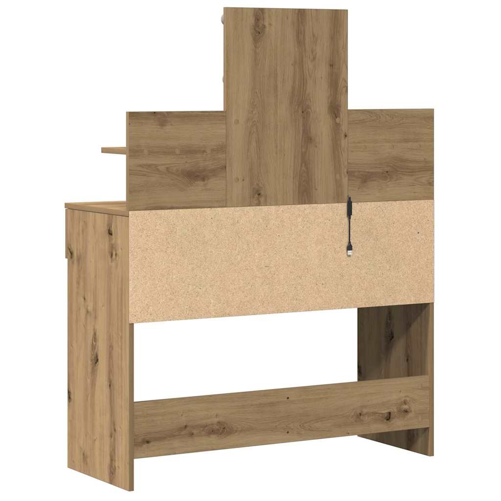 Table de Toilette avec tiroir Chêne artisanal 100 x 40 x 130 cm - XIOS