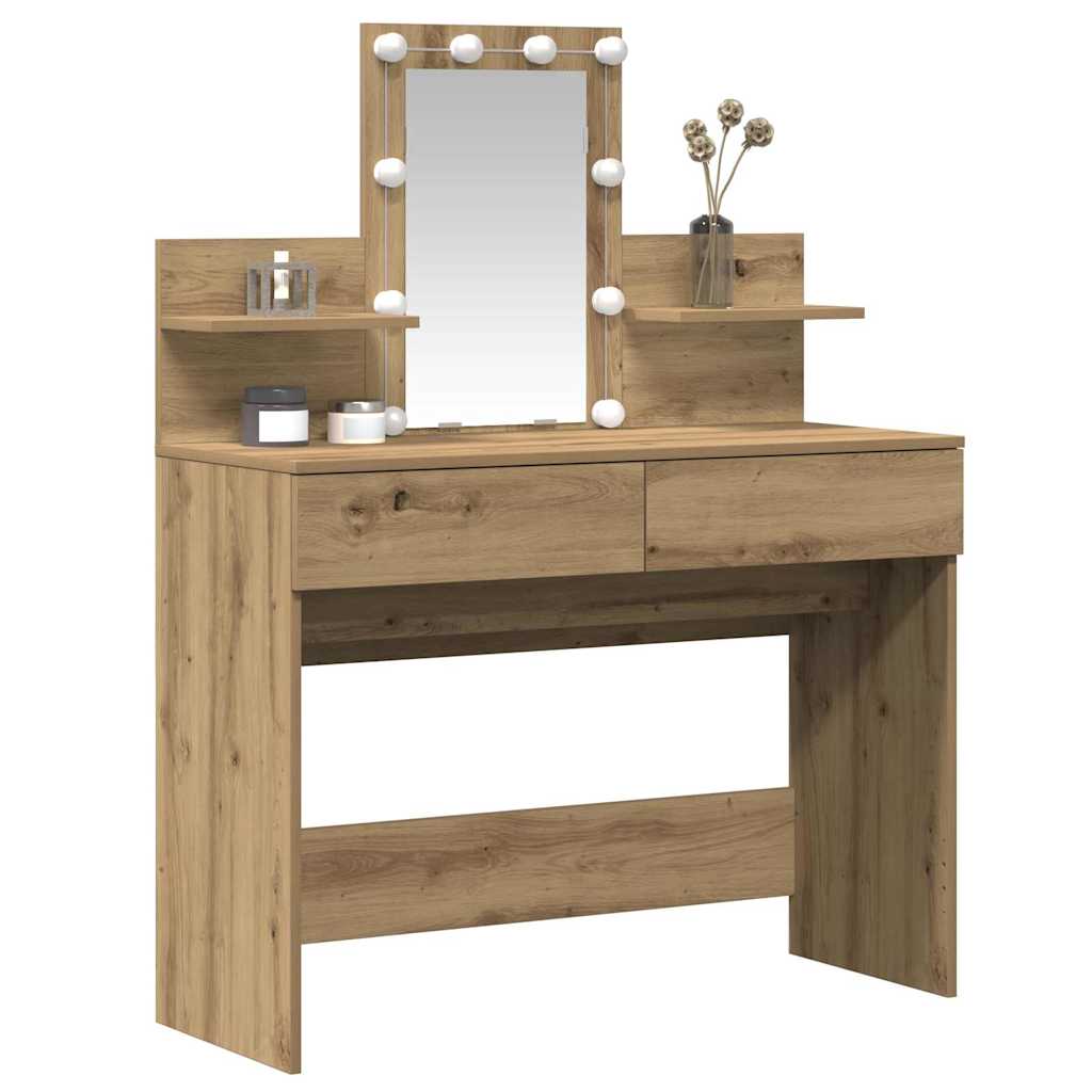 Table de Toilette avec tiroir Chêne artisanal 100 x 40 x 130 cm - XIOS