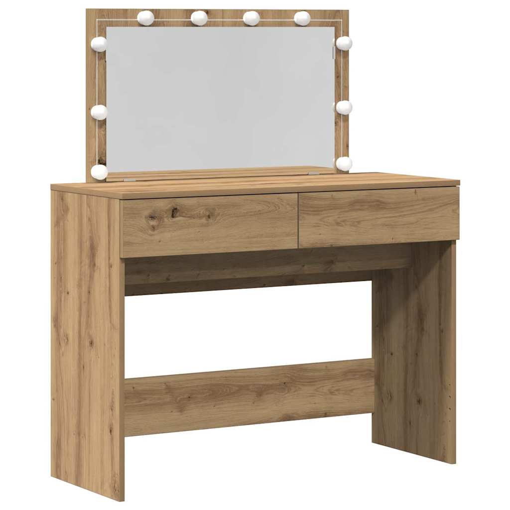 Table de Toilette avec tiroir Chêne artisanal 100 x 40 x 120 cm - XIOS