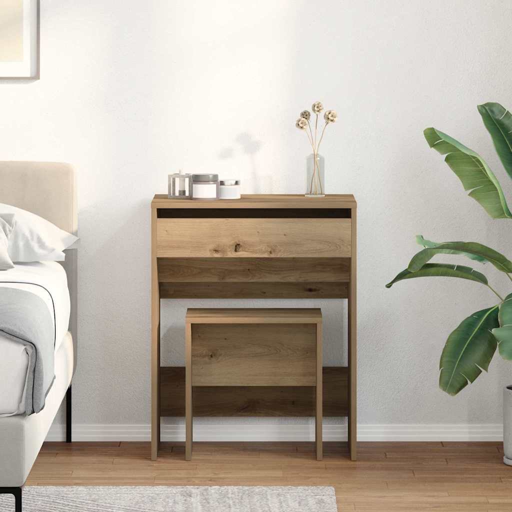 Coiffeuse chêne artisanal 60 x 40 x 75 cm Bois d'ingénierie - XIOS