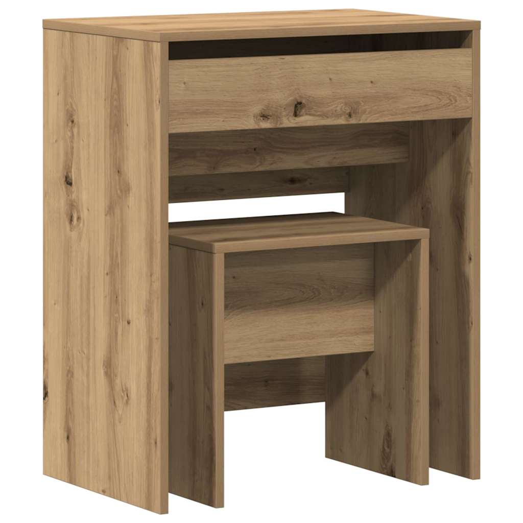 Coiffeuse chêne artisanal 60 x 40 x 75 cm Bois d'ingénierie - XIOS