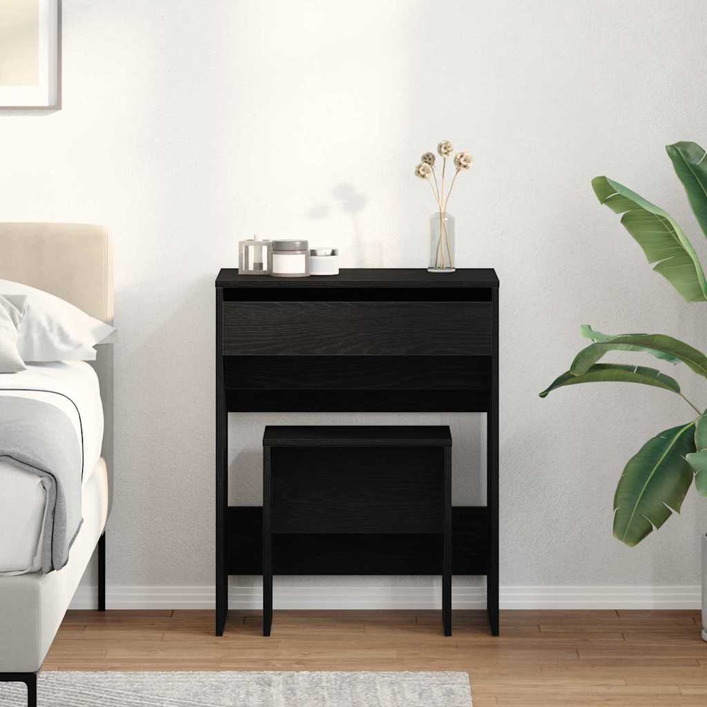 Coiffeuse Chêne noir 60 x 40 x 75 cm Bois d'ingénierie - XIOS