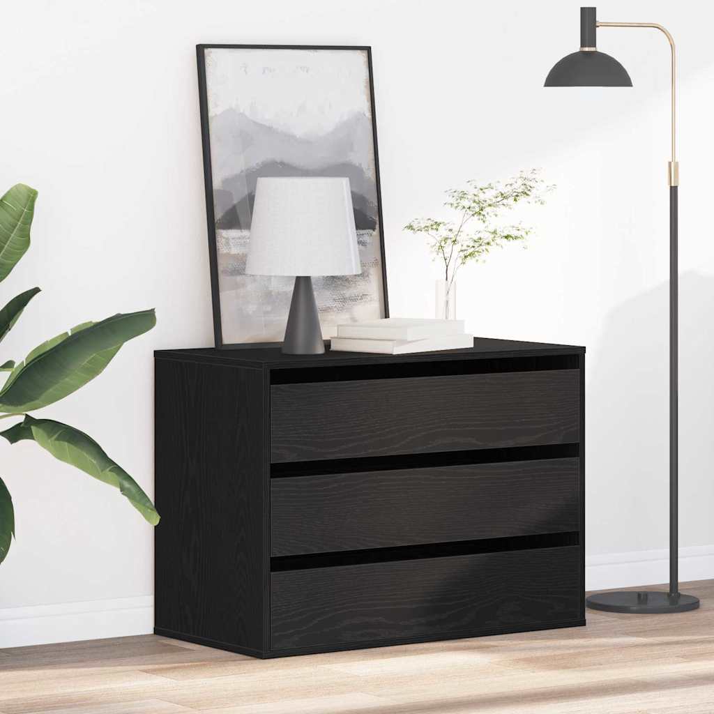 Commode Chêne noir 80 x 41 x 58 cm Bois d'ingénierie - XIOS