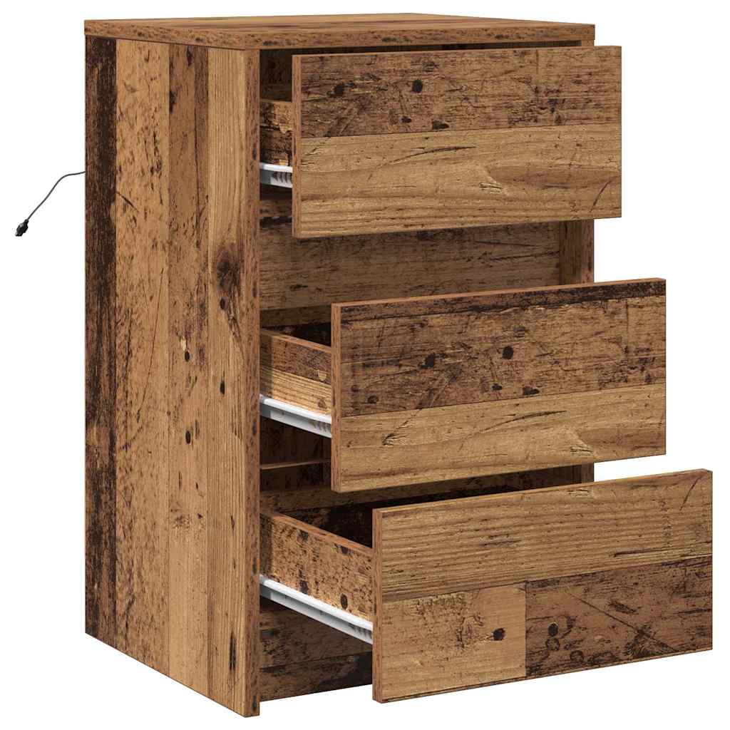 Cabinet de chevet Bois ancien 38 x 34 x 61 cm Bois d'ingénierie - XIOS