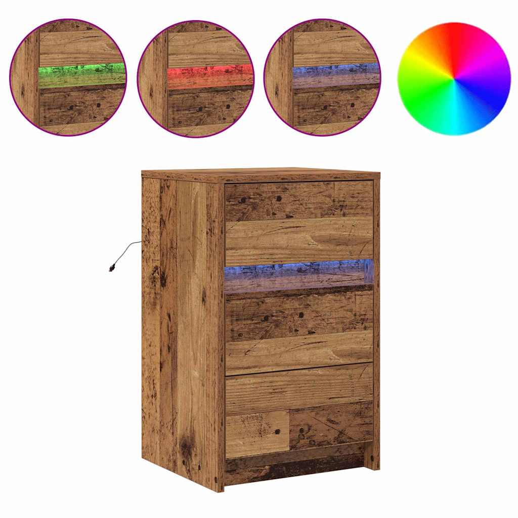 Cabinet de chevet Bois ancien 38 x 34 x 61 cm Bois d'ingénierie - XIOS