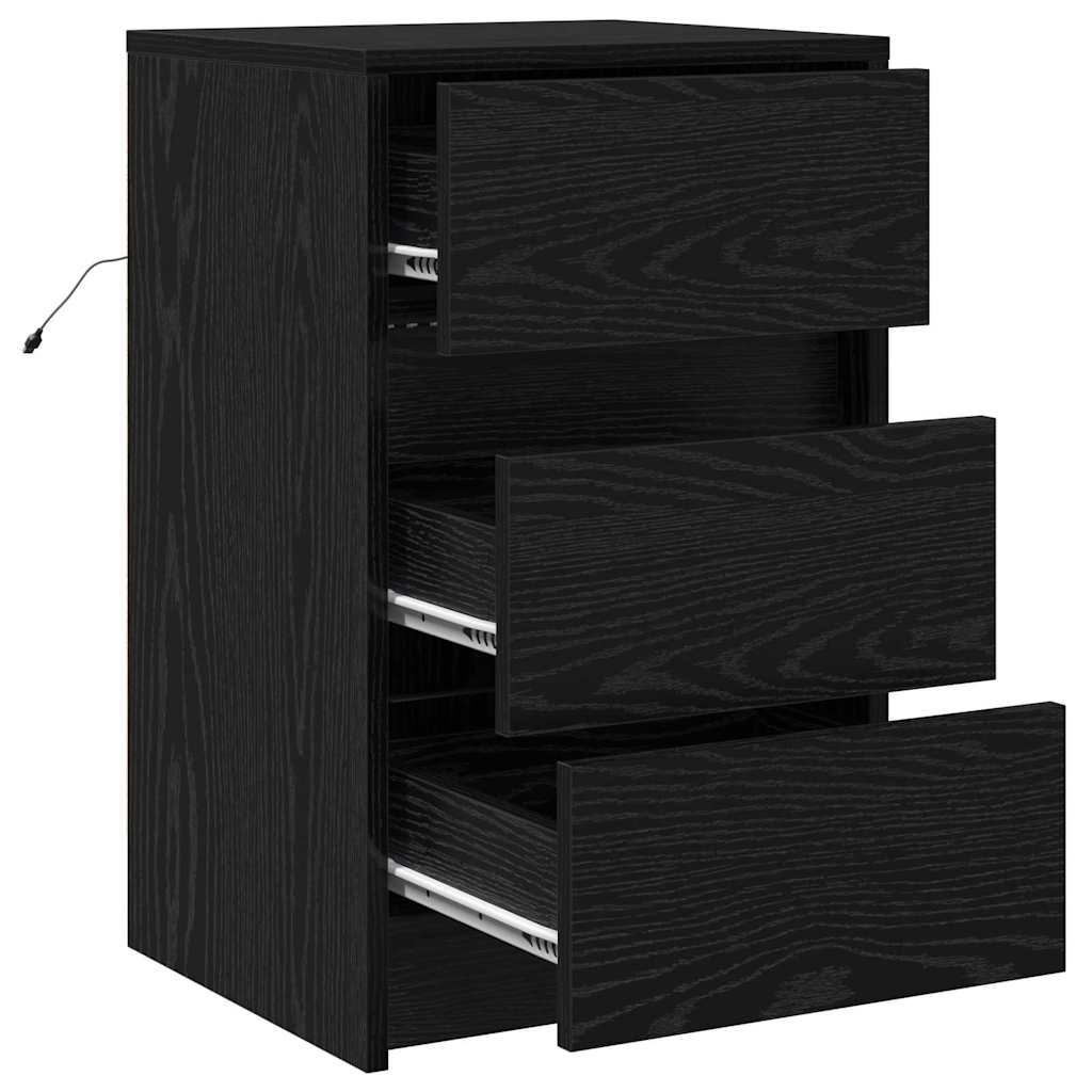 Cabinet de chevet Chêne noir 38 x 34 x 61 cm Bois d'ingénierie