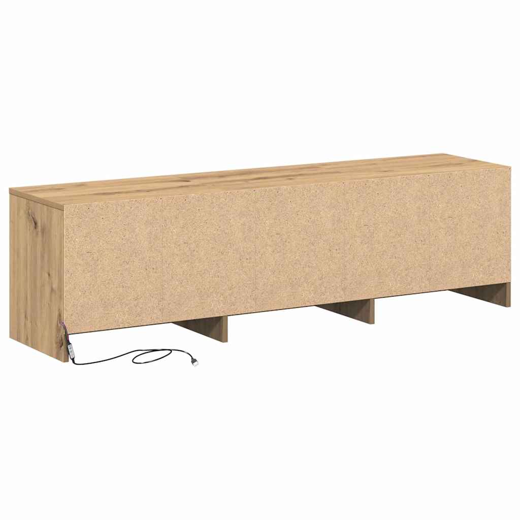 Meuble TV chêne artisanal 140 x 34 x 40 cm Bois d'ingénierie - XIOS