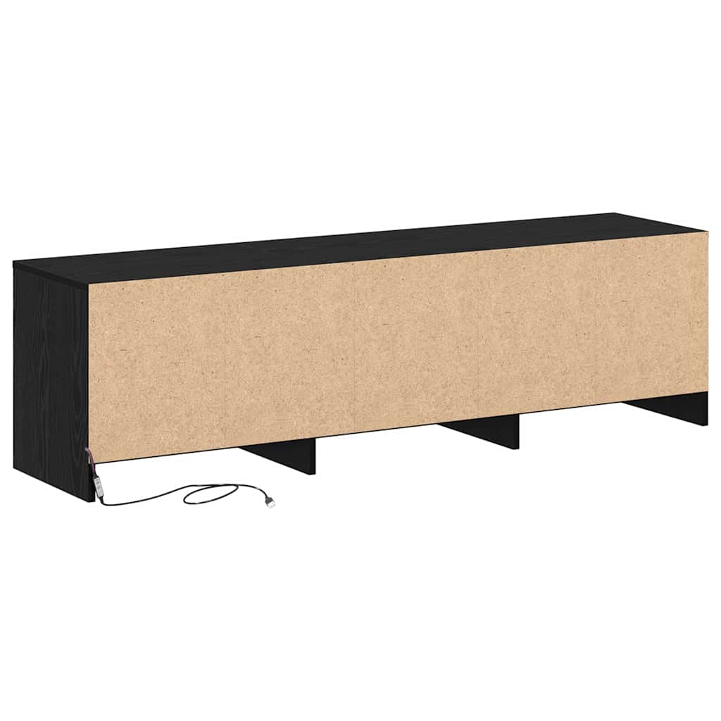 Meuble TV Chêne noir 140 x 34 x 40 cm Bois d'ingénierie - XIOS