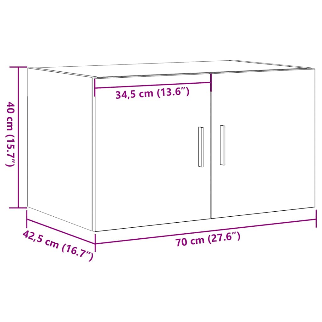 Meuble mural Bois ancien 70 x 42.5 x 40 cm Bois d'ingénierie - XIOS