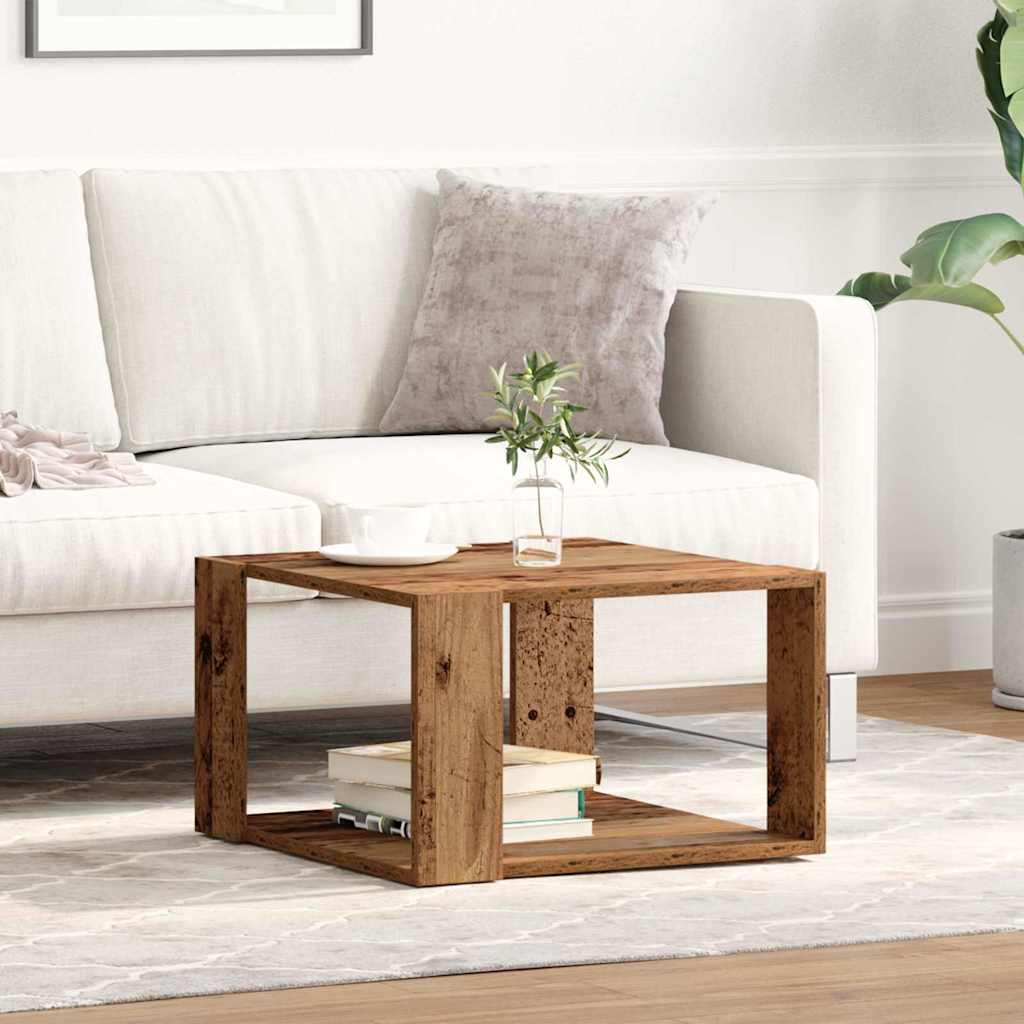 Table basse Bois ancien 51.5 x 51.5 x 30 cm Bois d'ingénierie - XIOS