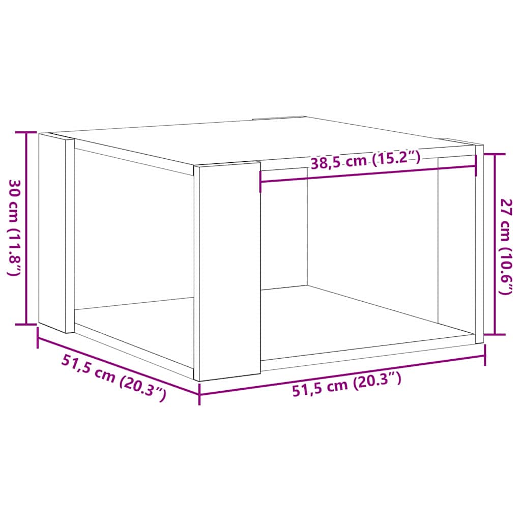 Table basse chêne artisanal 51.5 x 51.5 x 30 cm - XIOS