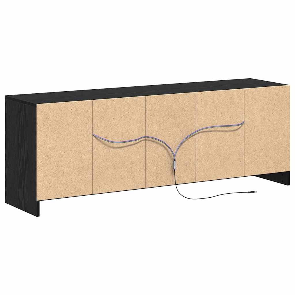 Meuble TV Noir 139,5 x 34 x 50 cm Bois d'ingénierie - XIOS