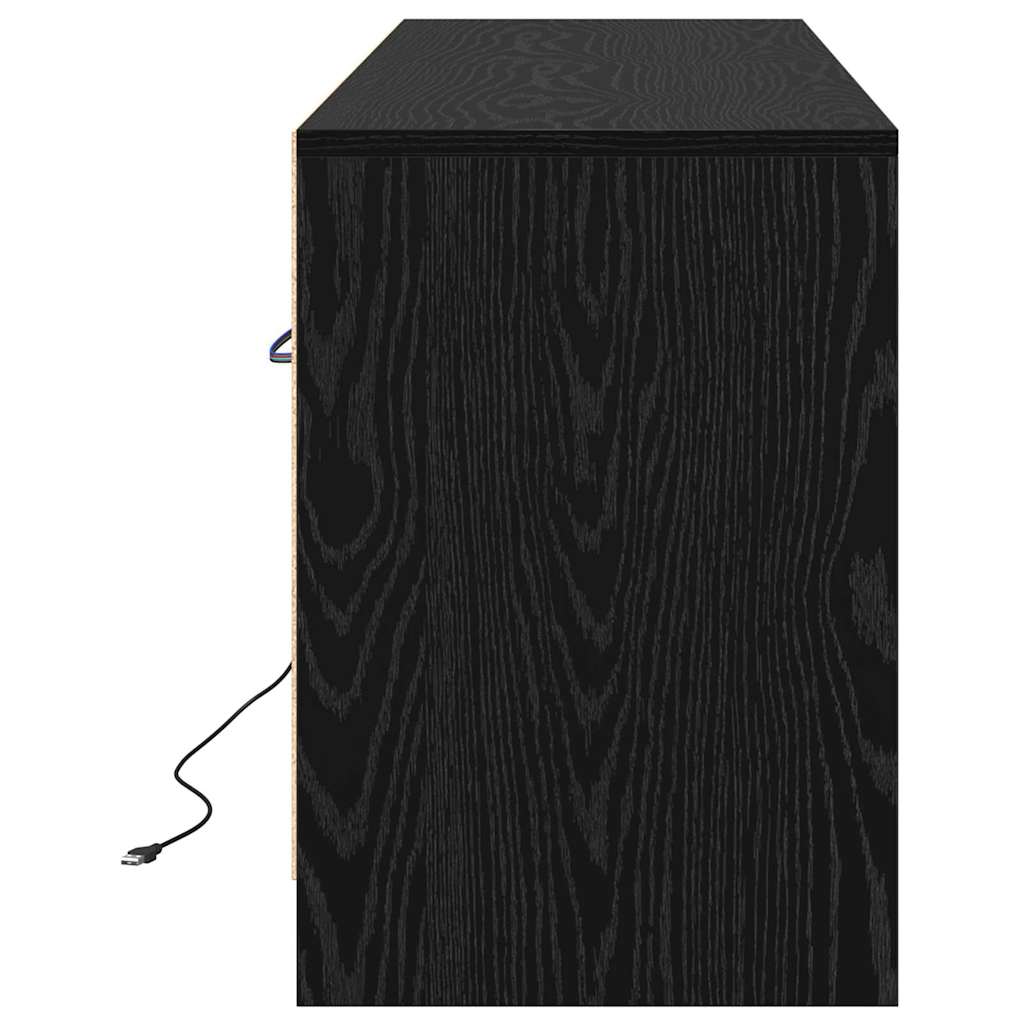 Meuble TV Noir 139,5 x 34 x 50 cm Bois d'ingénierie - XIOS