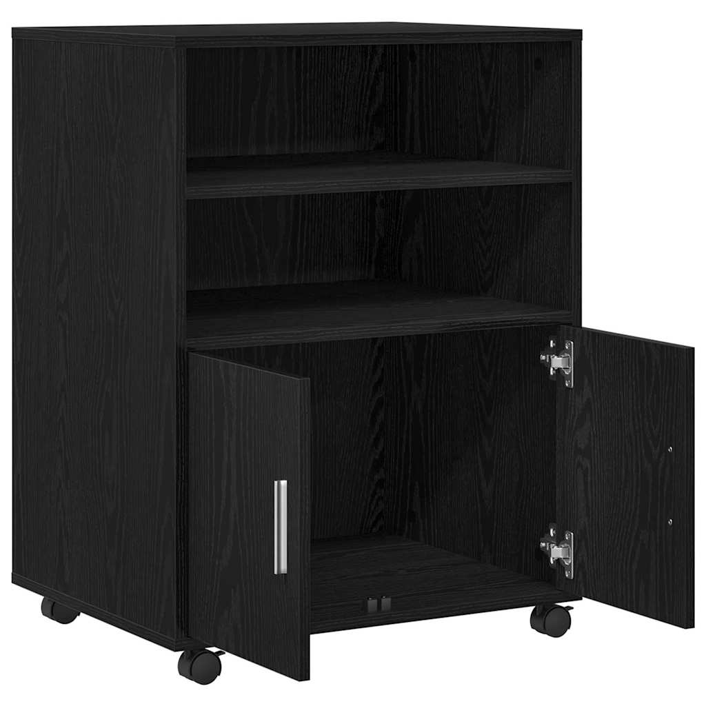 Cabinet à Roulettes avec étagère Chêne noir 60 x 48 x 81 cm - XIOS