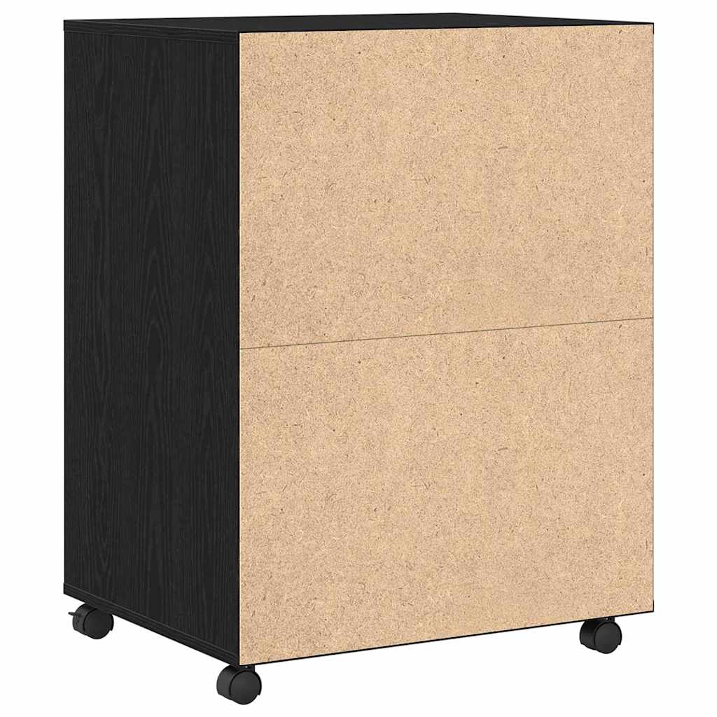 Cabinet à Roulettes avec étagère Chêne noir 60 x 48 x 81 cm - XIOS
