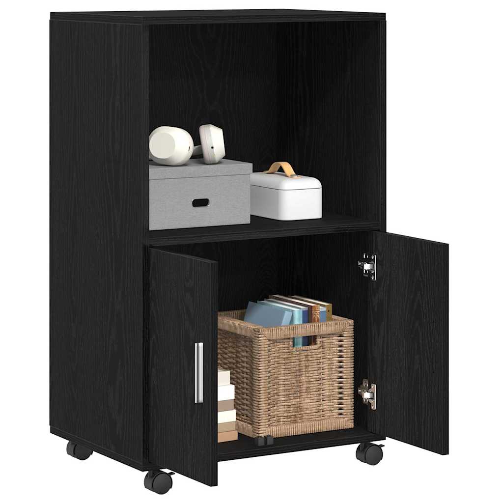 Cabinet Roulant Chêne noir 55 x 40 x 91 cm Bois d'ingénierie - XIOS