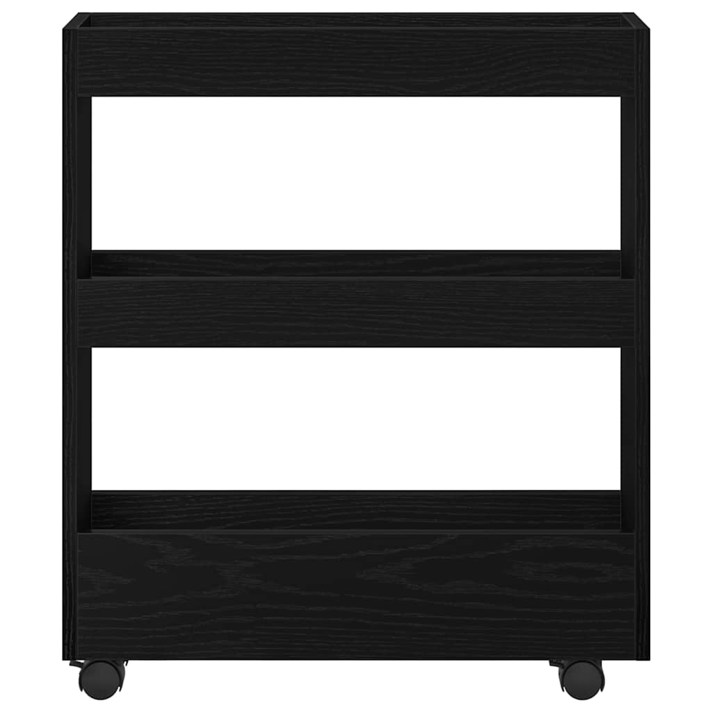 Chariot de Rangement Étroit Chêne noir 60 x 18 x 70 cm - XIOS