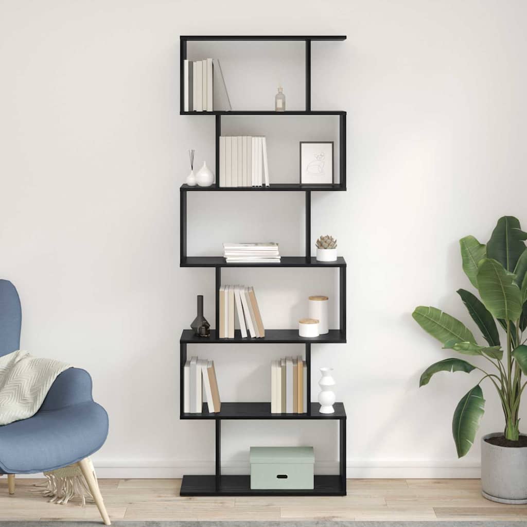 Bibliothèque Noir 70 x 24 x 193.5 cm Bois d'ingénierie - XIOS